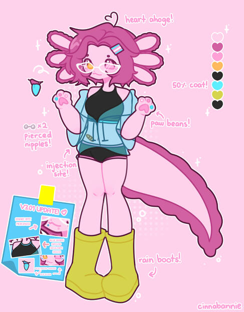 Axolotl Puppy Ref Sheet